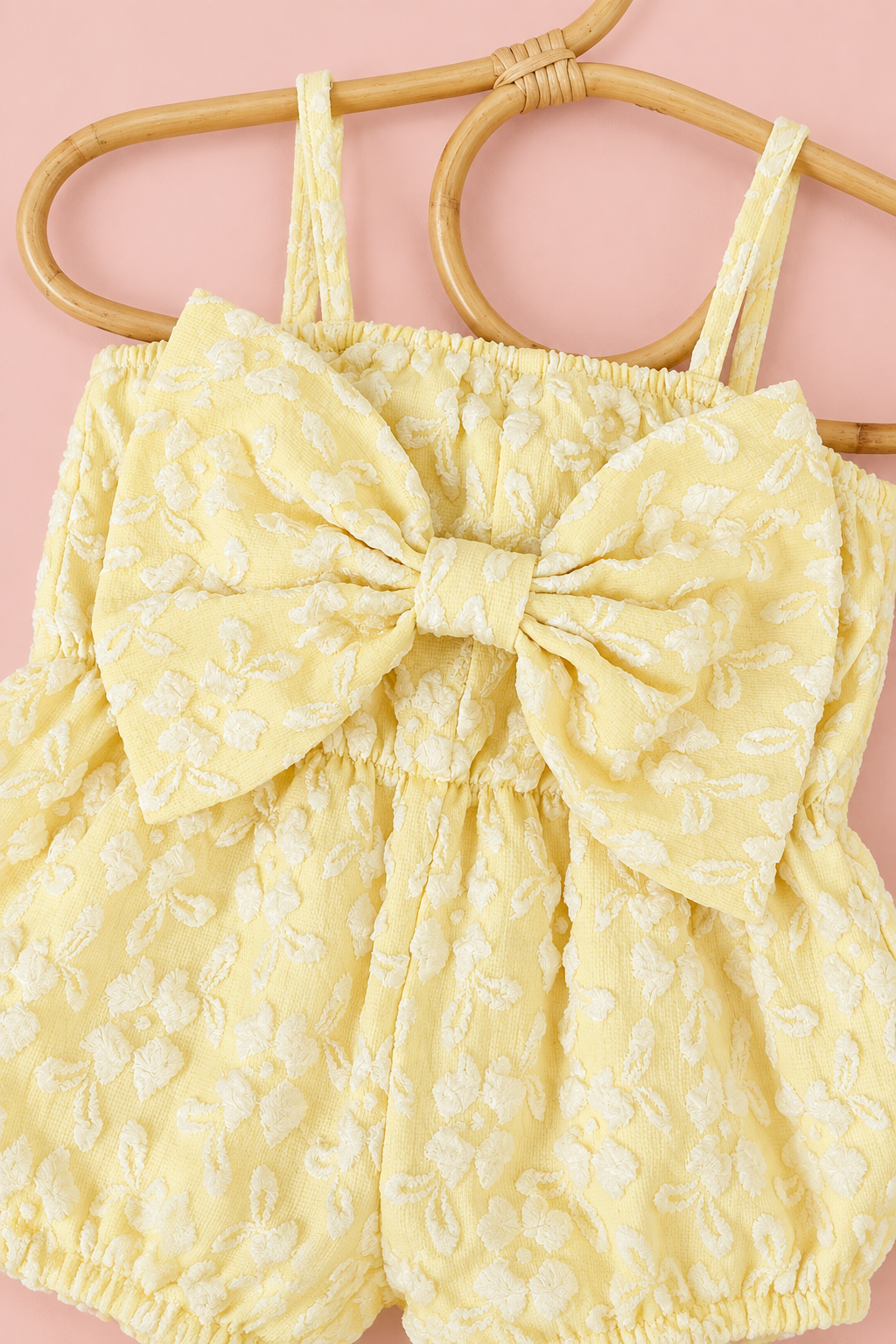 Yellow Floral Bow Romper