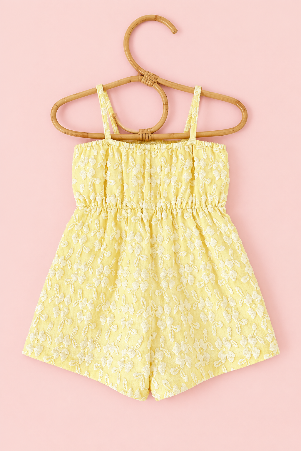 Yellow Floral Bow Romper