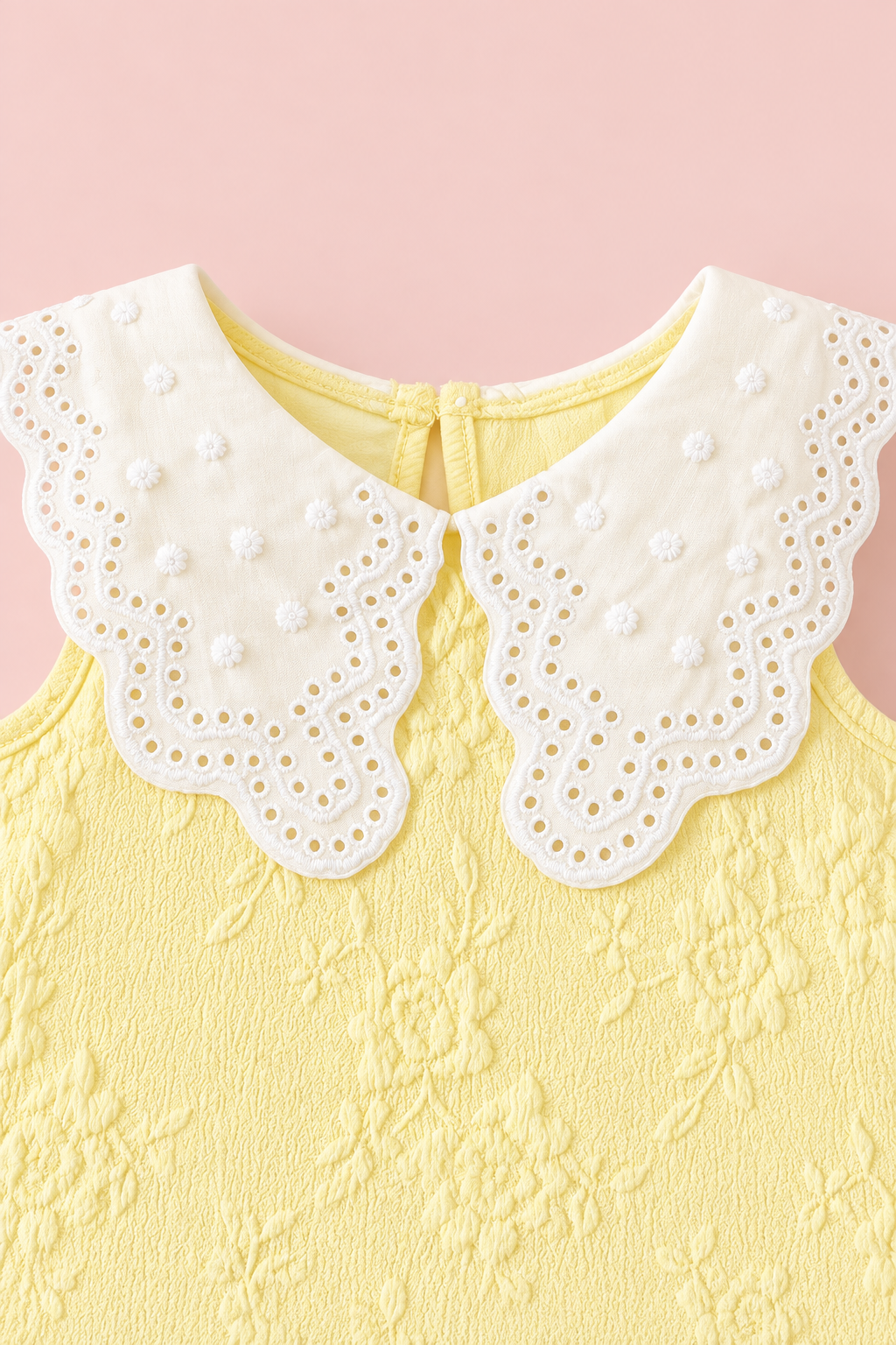 Yellow Lace Collar Baby Dress
