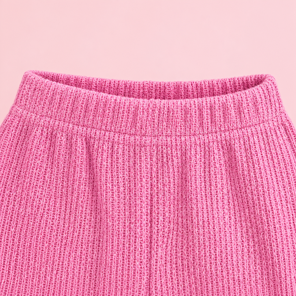 Pink Knit & Stripe Two-Piece Set