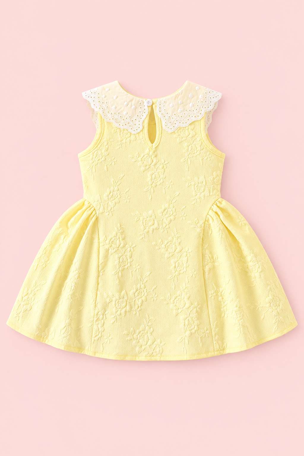 Yellow Lace Collar Baby Dress