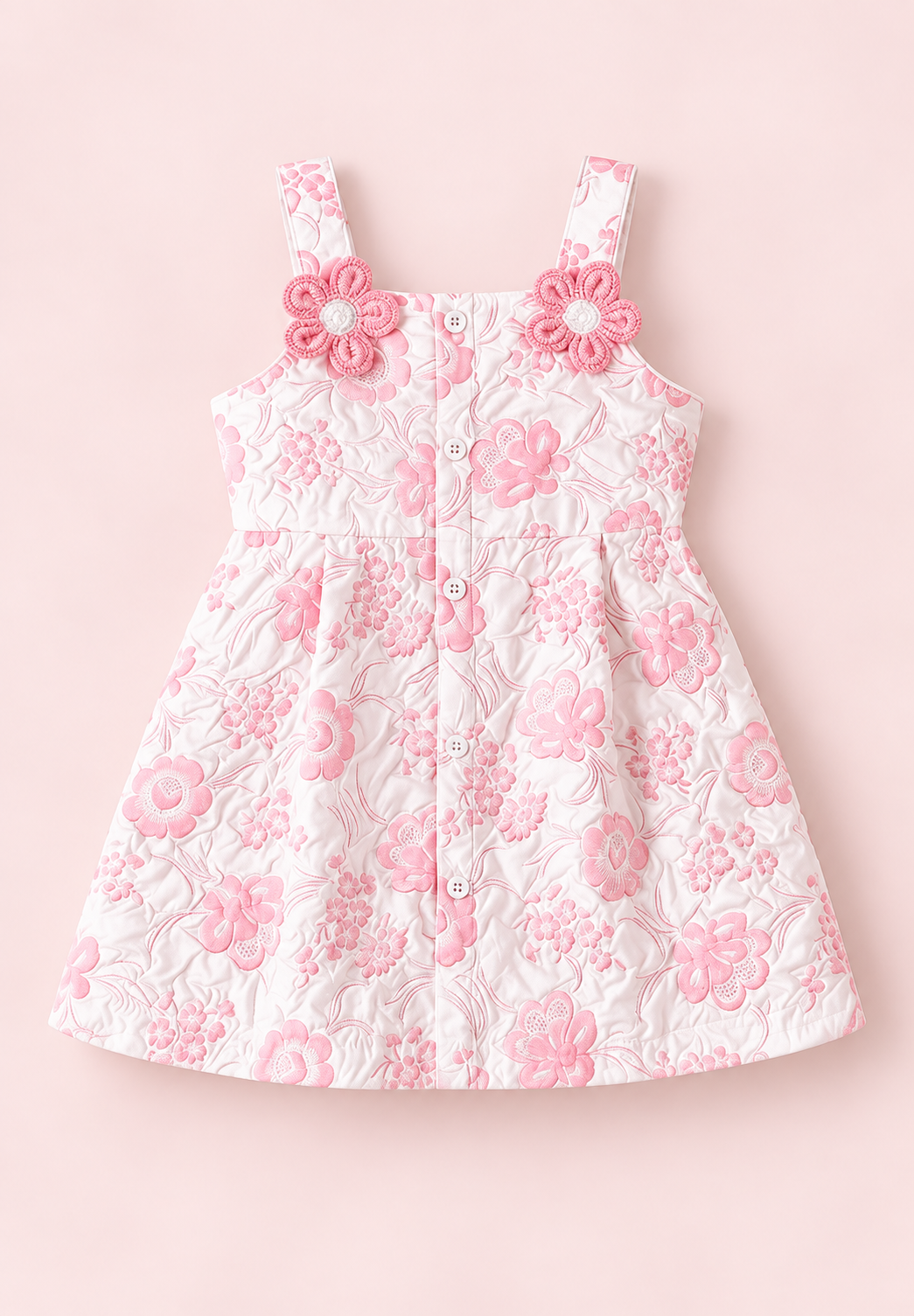 Babeilu Pink Blossom Floral Dress - front view