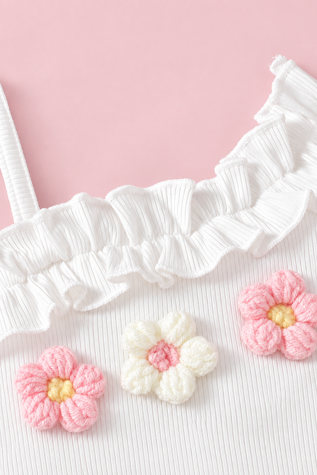 Floral Ruffle Baby Girl Romper – Pink