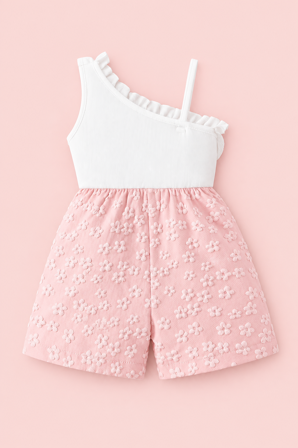 Floral Ruffle Baby Girl Romper – Pink