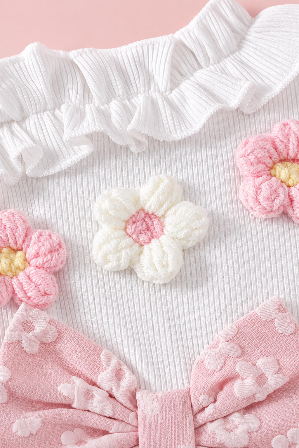 Floral Ruffle Baby Girl Romper – Pink
