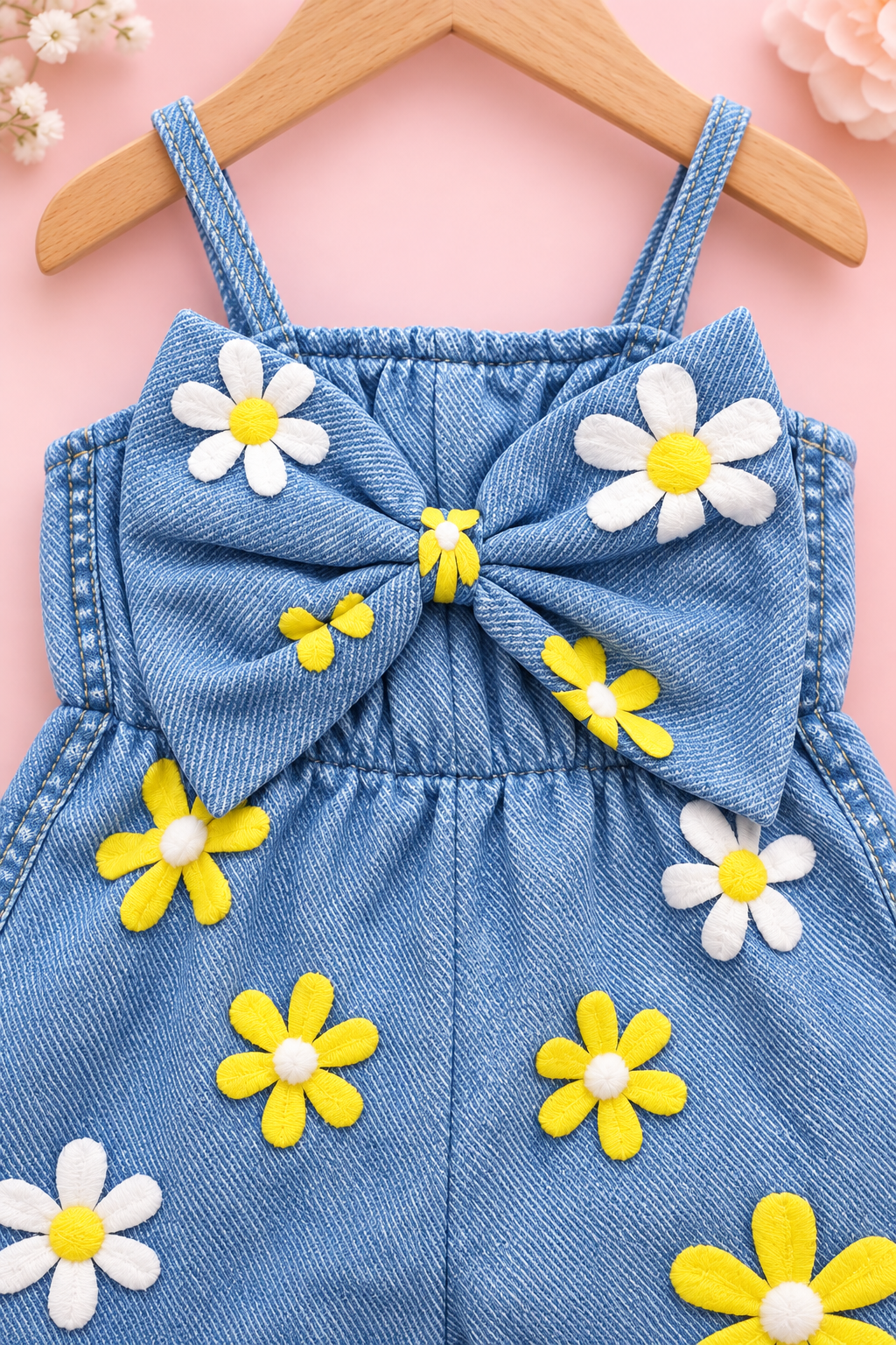 Daisy Denim Bow Romper
