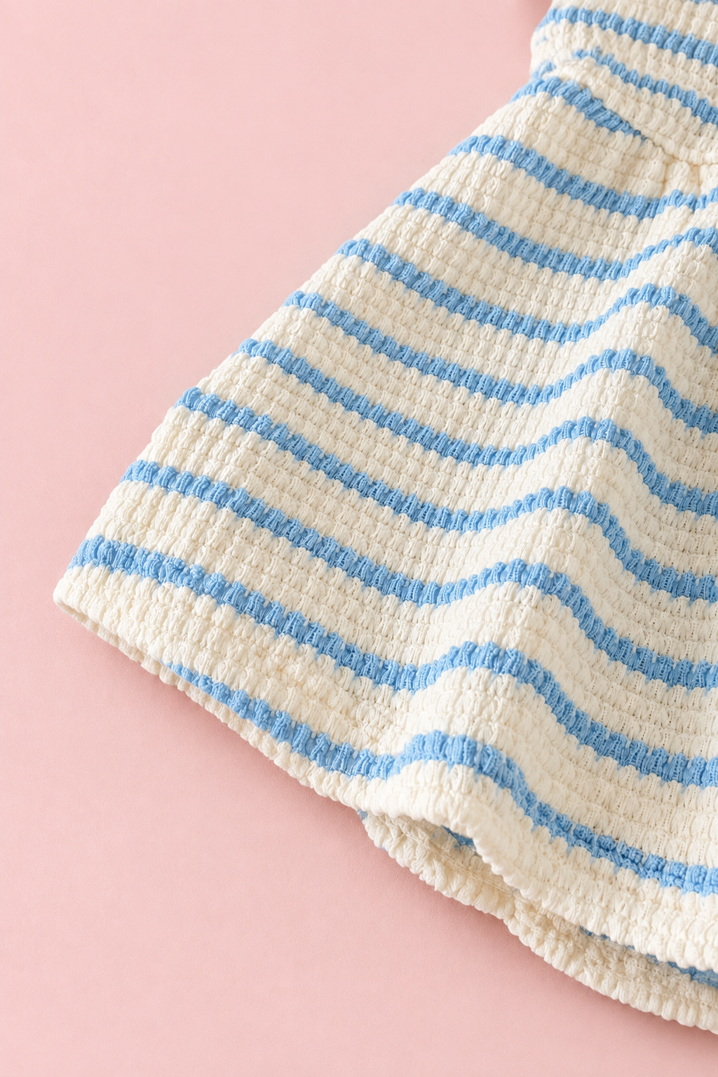 Blue Stripe Bow Baby Girl Dress