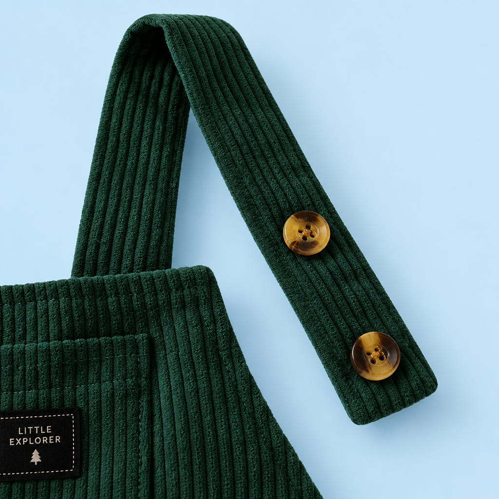 Baby Boys’ Dungaree & Cable-Knit Sweater Set – Dark Green & Cream