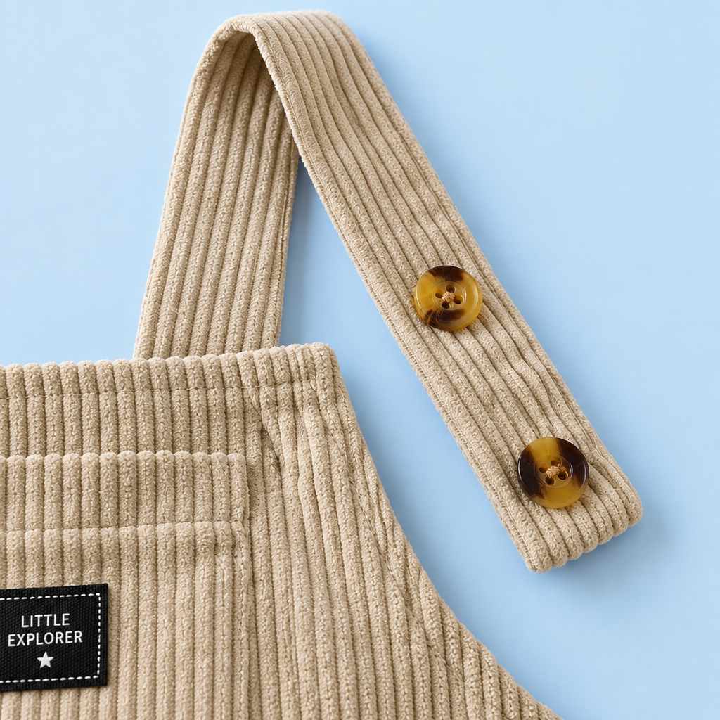 Baby Boys’ Dungaree & Cable-Knit Sweater Set – Beige & Cream
